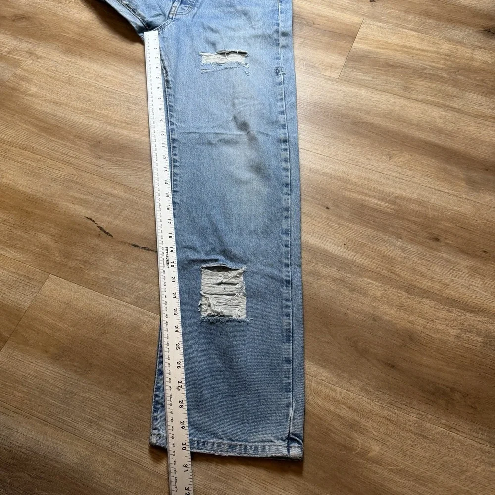 Diesel Jeans Men 28x30 Blue Straight Leg Made Italy Distressed Wash Y2K (Tag 30)